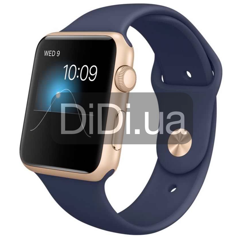Apple Watch Sport 42mm Gold Aluminum Case with Midnight Blue Sport Band (MLC72)