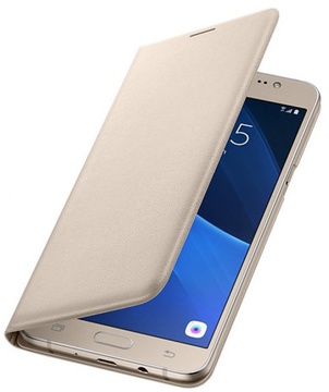 Samsung Flip Wallet for Galaxy J7 2016 J710F (EF-WJ710PFEGRU) Gold