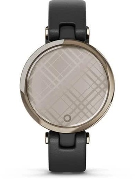 Garmin Lily Cream Gold Bezel with Black Case and Italian Leather Band (010-02384-B1)