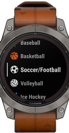 Garmin Fenix 7 Pro Sapphire Solar Titanium with Chestnut L. Band (010-02777-30)