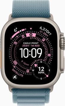 Apple Watch Ultra 3 GPS + Cellular 49mm Natural Tit. Case w. Light Blue Alpine Loop - Medium (MEWM4)