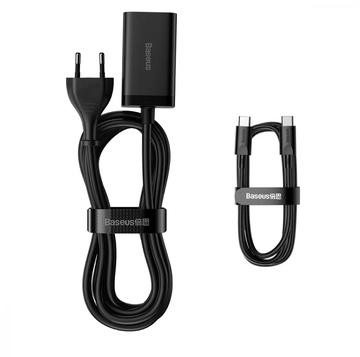 Baseus GaN3 Pro 65W (2 Type-C + 2 USB) + Кабель Type-C to Type-C 100W (1m) (CCGP040101)