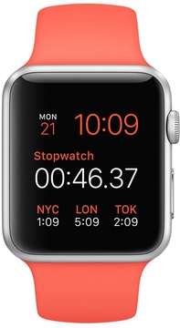 Apple Watch Sport 42mm Silver Aluminum Case with Apricot Sport Band (MMFL2)