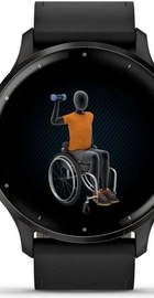 Garmin Venu 3 Slate S. Steel Bezel w. Black Case and Leather Band (010-02784-52/02)