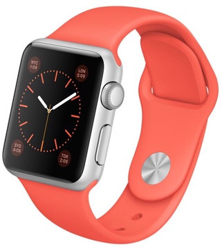 Apple Watch Sport 38mm Silver Aluminum Case with Apricot Sport Band (MMF12)