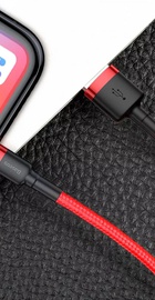 Baseus Cafule Lightning 2.4A (0.5m) Red/Black (CALKLF-A19)
