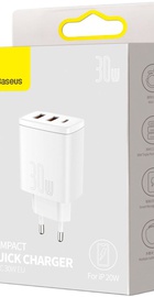 Baseus Compact Quick Charger 2U+C 30W White (CCXJ-E02)