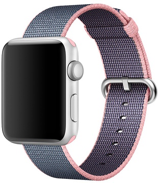Apple Woven Nylon for Watch 42mm/44mm/45mm/46mm/49mm Light Pink/Midnight Blue (MNKG2)