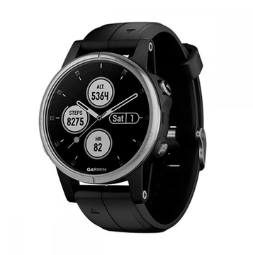 Garmin Fenix 5s Plus Silver with Black Silicone (010-01987-63)