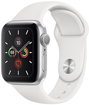 Apple Watch Series 5 GPS 40mm Silver Aluminum Case with White Sport Band (MWV62) после замены
