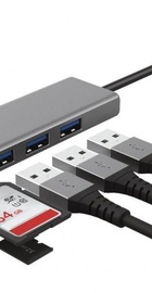 Trust Halyx Fast USB-C Hub & Card reader Aluminium (24191)