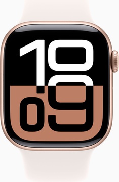 Apple Watch Series 10 GPS + Cellular 42mm Rose Gold Aluminum Case With Light Blush Sport Band - M/L (MWXA3)