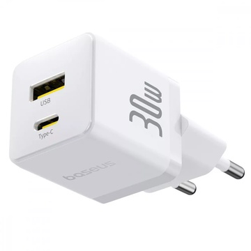 Baseus Palm Fast Charger Type-C+USB 30W White