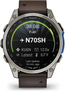 Garmin D2 Mach 2 47mm Titanium w. Oxford Brown Leather Band (010-02904-30/31)