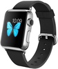 Apple Watch 38mm Stainless Steel Case with Black Classic Buckle (MJ312)