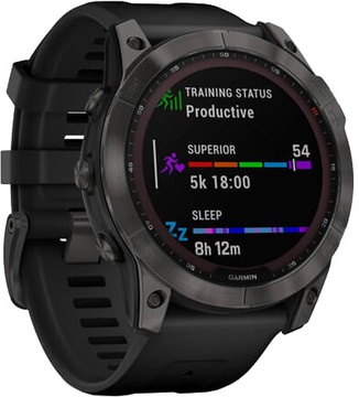 Garmin Fenix 7X Sapphire Solar Carbon Gray DLC Titanium with Black Band (010-02541-10/11/34)