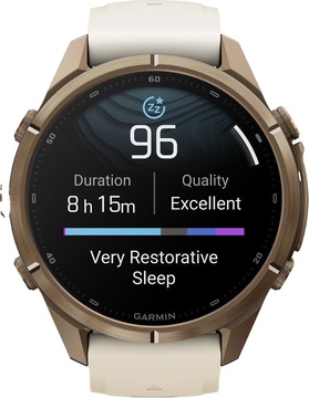 Garmin Fenix 9 Pro 43mm Autumn Gold Titanium with Cream/French Gray Silicone Band (010-04335-25/26)