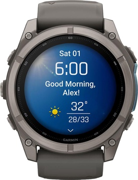 Garmin Fenix 9 51mm Titanium with Pebble Gray Silicone Band (010-04763-00/01)
