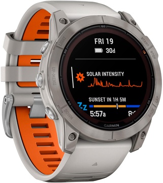 Garmin Fenix 7X Pro Sapphire Solar Titanium w. Fog Gray/Ember O. Band (010-02778-14/15)
