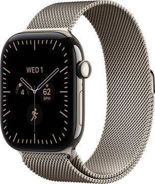 Apple Watch Series 12 GPS + Cellular 46mm Natural Titanium Case with Natural Milanese Loop M/L (MJGQ4)