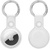 Apple AirTag Leather Key Ring White