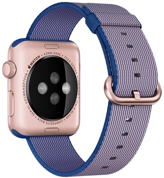 Apple Watch Sport 42mm Rose Gold Aluminum Case with Royal Blue Woven Nylon (MMFP2)