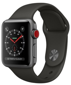 Apple Watch Series 3 GPS + Cellular 38mm Space Gray Aluminum w. Gray Sport B. (MR2W2)