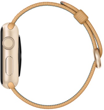 Apple Watch Sport 38mm Gold Aluminum Case with Gold/Red Woven Nylon (MMF52)