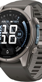 Garmin Fenix 9 43mm Titanium with Pebble Gray Silicone Band (010-04761-10/11)