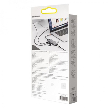 Baseus Metal Gleam Series 8-in-1 Multifunctional Type-C HUB (CAHUB-CV0G)