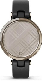 Garmin Lily Cream Gold Bezel with Black Case and Italian Leather Band (010-02384-B1)