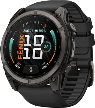 Garmin Fenix 9 51mm Carbon Gray DLC Titanium with Black Silicone Band (010-04763-10/11)