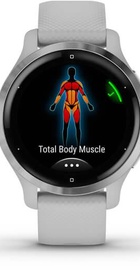 Garmin Venu 2S Silver Stainless Steel Bezel with Mist Gray Case and Silicone Band (010-02429-12)