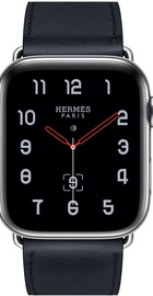 Apple Watch Hermes Series 4 GPS + Cellular 44mm Stainless Steel Case with Bleu Indigo Swift Leather Single Tour (MU6W2)