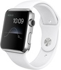 Apple Watch 42mm Stainless Steel Case with White Sport Band (MJ3V2)