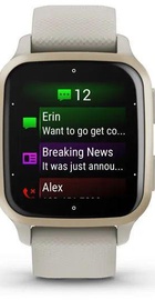 Garmin Venu Sq 2 – Music Edition Cream Gold Al. Bezel w. French Gray Case and S. Band (0010-02700-02/12)