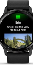 Garmin Venu 3 Slate S. Steel Bezel w. Black Case and Leather Band (010-02784-52/02)