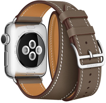 Apple Watch Hermes Barenia Leather Double Tour Regular 38mm/40mm/41mm/42mm Etoupe (MNHG2)