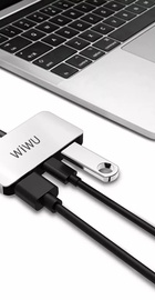 WIWU Alpha C2H  USB-C to (USB 3.0 + 4K HDMI + PD fast charge) Gray