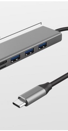 Trust Halyx Fast USB-C Hub & Card reader Aluminium (24191)