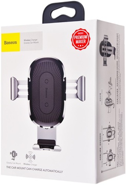 Baseus Wireless Charger Baseus Gravity Car Mount (Air Vent) 1.7A Silver