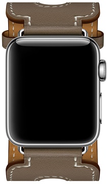 Apple Watch Hermes Leather Double Buckle Cuff 38mm/40mm/41mm/42mm Etoupe Swift (MNHR2)