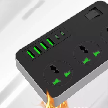IQ Power Strip T09-PD (3 розетки + 4 USB + 2 Type-C) 2m