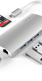 Satechi Type-C Multi-Port Adapter 4K with Ethernet V2 Silver (ST-TCMA2S)