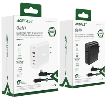 Acefast A37 (3xUSB-C + USB-A) + cable USB-C to USB-C 100w