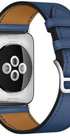 Apple Watch Hermes Leather Single Tour 42mm/44mm/45mm/46mm/49mm Bleu Agate Epsom (MNHW2)