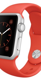 Apple Watch Sport 38mm Silver Aluminum Case with Orange sport Band (MLCF2)