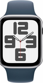 Apple Watch SE 2 GPS 44mm Silver Aluminium Case with Storm Blue Sport Band M/L (MREE3)
