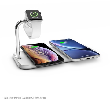 Zens Dual Aluminium Wireless Charger + Apple Watch 10W White (ZEDC05W/00)