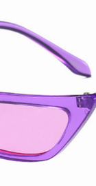 TOYEARN Vintage Sexy Ladies Cat Eye Sunglasses Women 2018 (Purple frame/Purple Glasses)